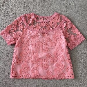 Laundry by Shelli Segal - Coral blouse with lace details